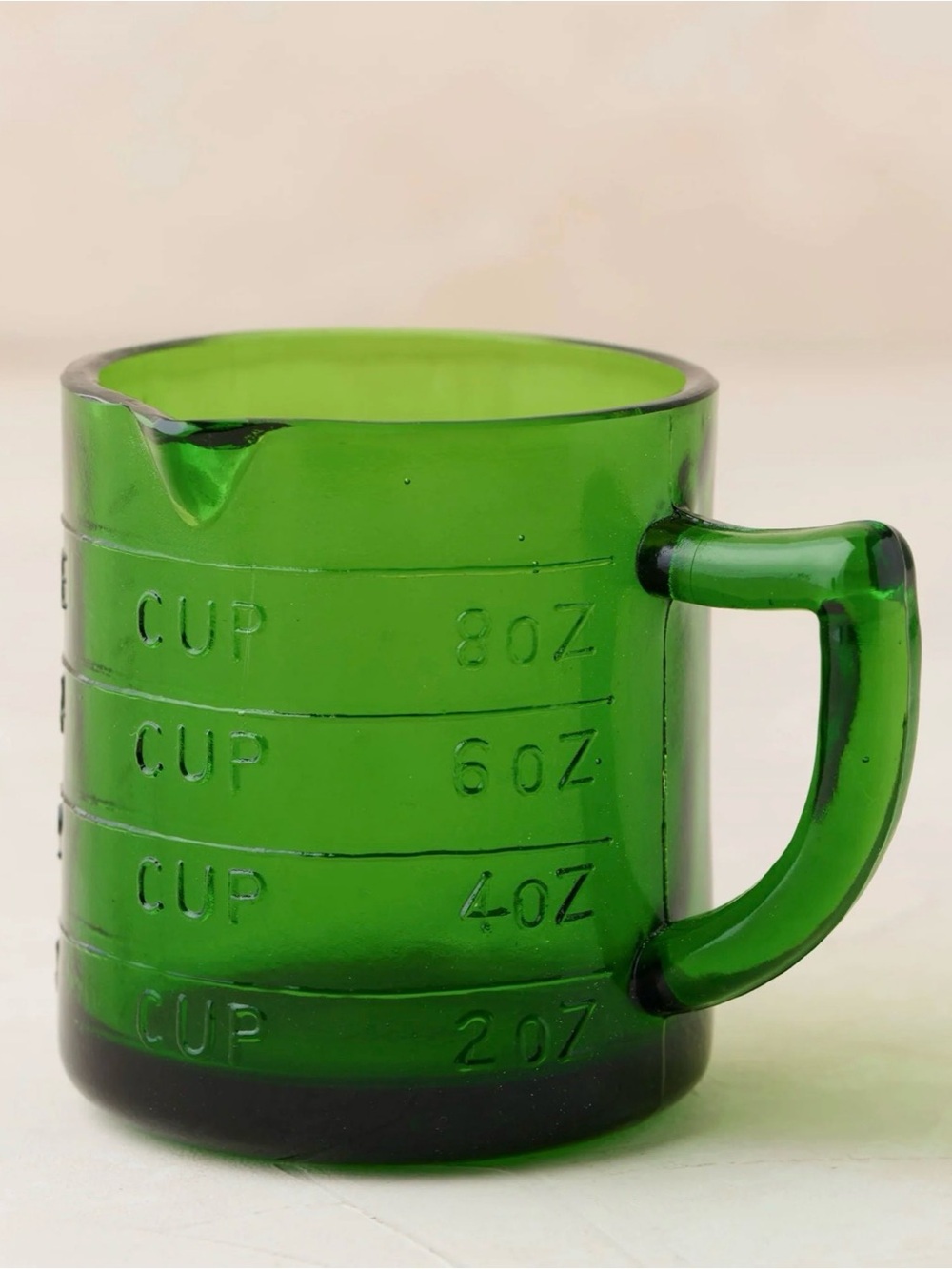 Magnolia Green Glass One Cup Measuring Cup